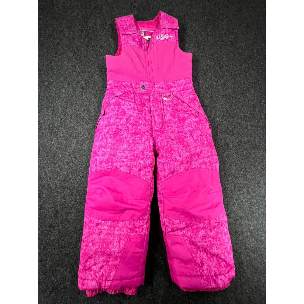 32 Degrees Insulated Snow Bib Overalls Ski Snow Pants Girls 4T Pink Printed